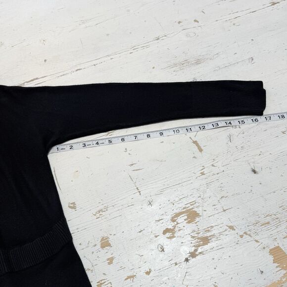 EILEEN FISHER Cardigan Large Black Italian Yarn Open Front Sweater Lagenlook - Picture 11 of 11